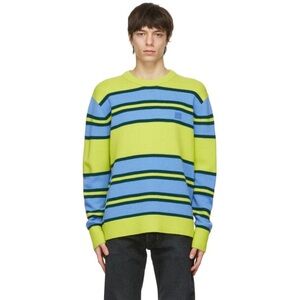 Acne Studios Green and Blue Wool Striped Sweater